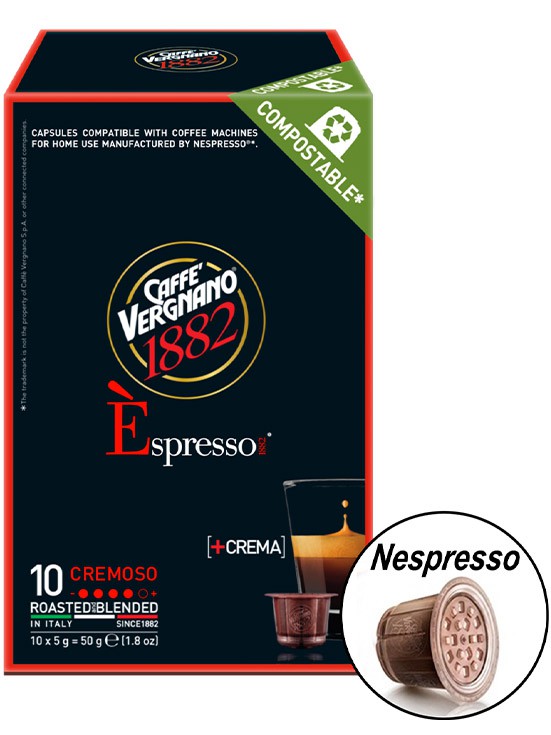 Caffe Vergnano Espresso Cremoso Capsule FICO Foods Your Natural Choice